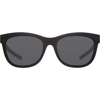 Eddie Bauer 54mm Round Polarized Sunglasses In Black/gray