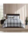 Eddie Bauer 150 Thread Count Alder Plaid Cotton Comforter Bedding Set In Gray