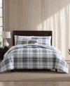 Eddie Bauer Alder Plaid Reversible 3 Piece Comforter Set, Full/queen In Blue Grey