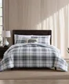 Eddie Bauer Alder Plaid Reversible 3 Piece Comforter Set, Full/queen In Blue Grey