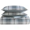 Eddie Bauer Alder Plaid Reversible Comforter Set In Blue Grey