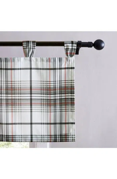 Eddie Bauer Alder Plaid Tab Top Valance Curtain In Grey