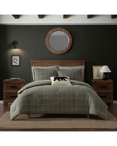 Eddie Bauer Alpine Plaid Cotton Flannel Comforter Set In Neutral