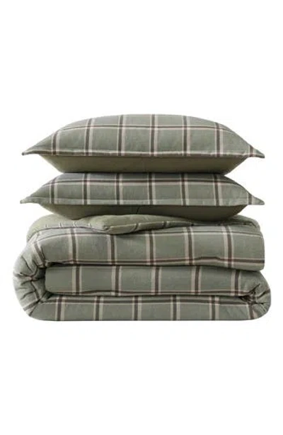 Eddie Bauer Alpine Plaid Reversible Flannel Comforter & Sham Set In Gray