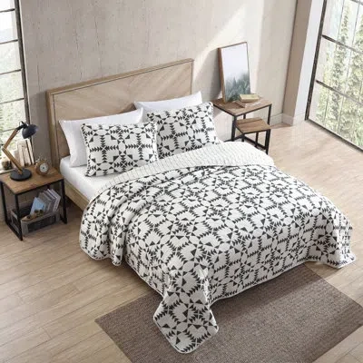 Eddie Bauer Arrowhead Cotton Reversible Quilt Set In Charcoal