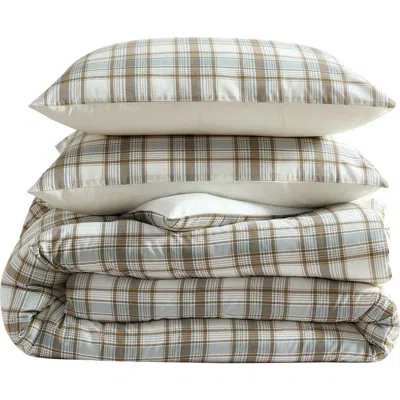 Eddie Bauer Ashland Plaid Cotton Comforter & Sham Set In Gray