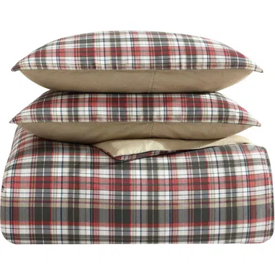 Eddie Bauer Astoria Plaid Reversible Duvet Cover Set In Red Multi