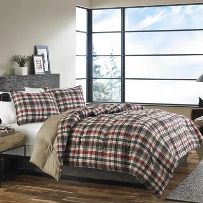 Eddie Bauer Astoria Red Reversible Microsuede Comforter Set In Multi