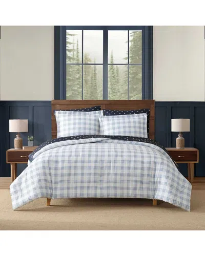 Eddie Bauer Beach Pine Plaid Comforter Set In White