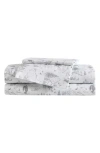 Eddie Bauer Big Foot Hiking Trip Microfiber Sheet Set In White/grey
