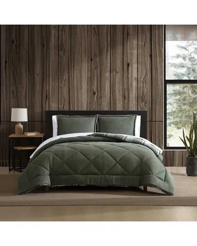 Eddie Bauer Big Lake Plaid Comforter Set In Black