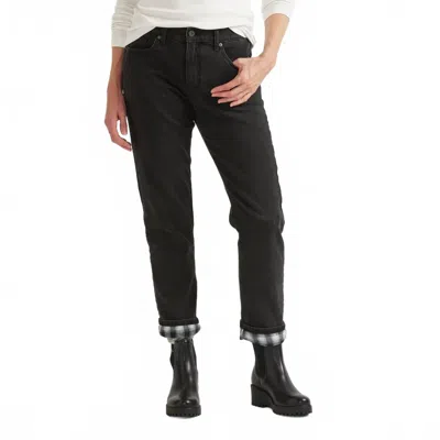 Eddie Bauer Boyfriend Flannel-lined Jeans In Cinder Black In Multi