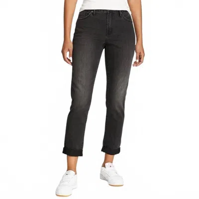 Eddie Bauer Boyfriend Mid Rise Slim Jeans - Plus In Washed Cinder Gray In Black