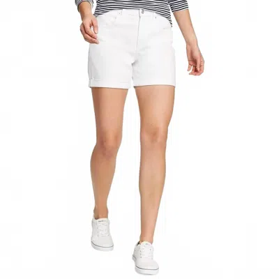 Eddie Bauer Boyfriend Rolled Relaxed Fit Mid-rise Shorts In White