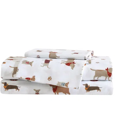 Eddie Bauer Buddy And Friends Microfiber 3-pc. Sheet Set, Twin Xl In White,beige,red