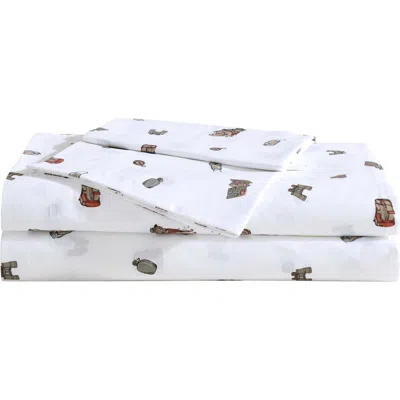 EDDIE BAUER EDDIE BAUER BUDDY CAMPING 200 THREAD COUNT COTTON PERCALE FULL SHEET SET