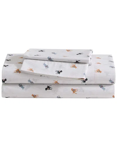 Eddie Bauer Buddy Stripes Cotton Sheet Set In White