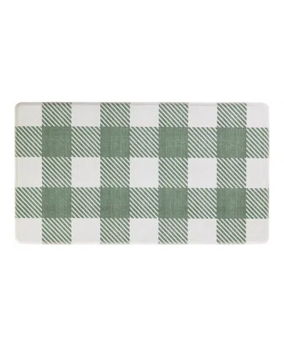 Eddie Bauer Buffalo Check Non-slip Kitchen Mat, 17.5" X 32" In Green