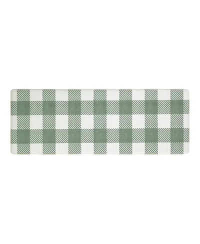 Eddie Bauer Buffalo Check Non-slip Kitchen Mat, 17.5" X 48" In Green
