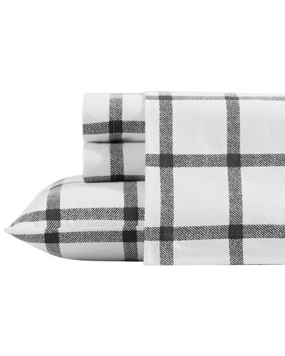 Eddie Bauer Bunkhouse Plaid 100% Cotton Flannel Sheet Set In Grey