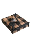 Eddie Bauer Cabin Plaid Cotton Flannel Reversible Throw Blanket In Dark Beige