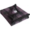 Eddie Bauer Cabin Plaid Cotton Flannel Reversible Throw Blanket In Dark Purple