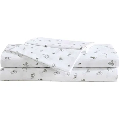 Eddie Bauer Camp 200 Thread Count Cotton Percale Twin Sheet Set In White