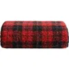 Eddie Bauer Capitol Hill Plaid Faux Fur Throw Blanket In Red