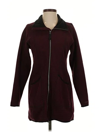 Pre-owned Eddie Bauer Cardigan Sweater In Burgundy