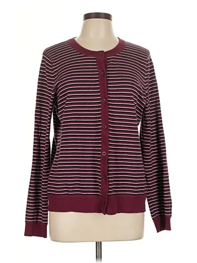 Pre-owned Eddie Bauer Cardigan Sweater In Burgundy
