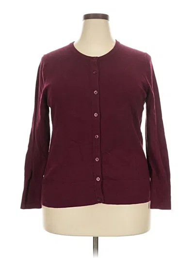 Pre-owned Eddie Bauer Cardigan Sweater In Burgundy