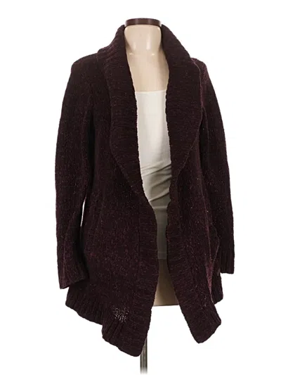 Pre-owned Eddie Bauer Cardigan Sweater In Burgundy