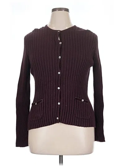 Pre-owned Eddie Bauer Cardigan Sweater In Burgundy
