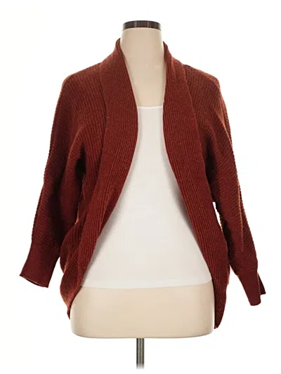 Pre-owned Eddie Bauer Cardigan Sweater In Burgundy