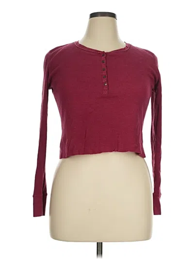 Pre-owned Eddie Bauer Cardigan Sweater In Burgundy