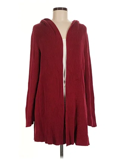 Pre-owned Eddie Bauer Cardigan Sweater In Burgundy