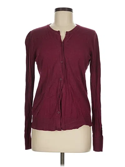 Pre-owned Eddie Bauer Cardigan Sweater In Burgundy