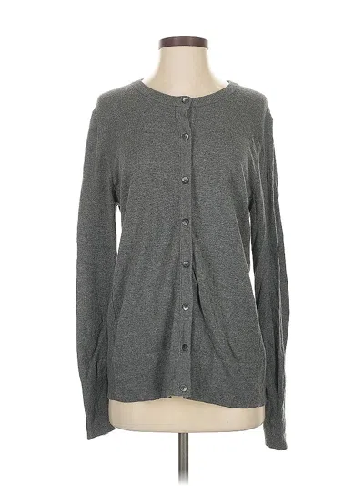 Pre-owned Eddie Bauer Cardigan Sweater In Gray