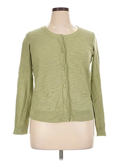 Pre-owned Eddie Bauer Cardigan Sweater In Green