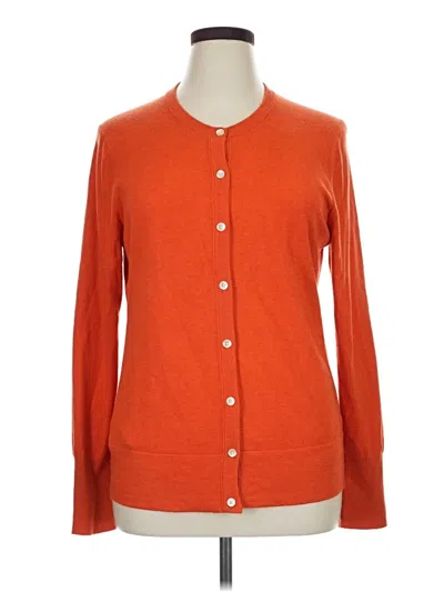 Pre-owned Eddie Bauer Cardigan Sweater In Orange