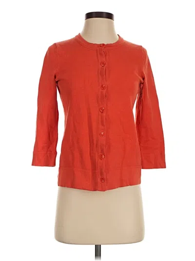Pre-owned Eddie Bauer Cardigan Sweater In Orange