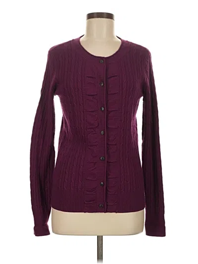 Pre-owned Eddie Bauer Cardigan Sweater In Purple
