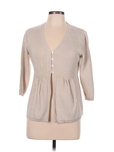 Pre-owned Eddie Bauer Cardigan Sweater In Tan