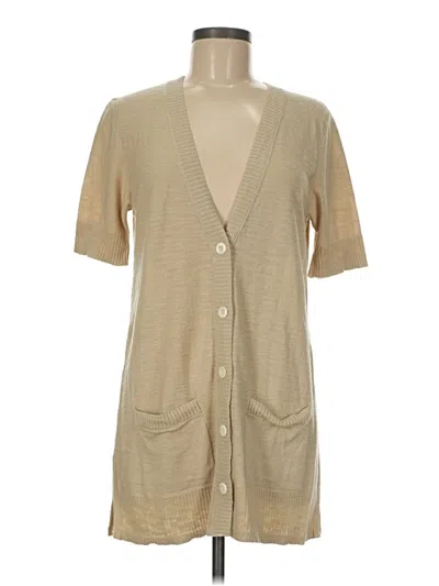 Pre-owned Eddie Bauer Cardigan Sweater In Tan