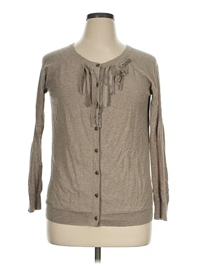 Pre-owned Eddie Bauer Cardigan Sweater In Tan