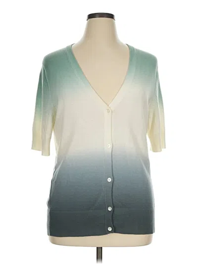 Pre-owned Eddie Bauer Cardigan Sweater In Teal