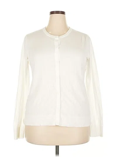 Pre-owned Eddie Bauer Cardigan Sweater In White