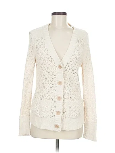 Pre-owned Eddie Bauer Cardigan Sweater In White