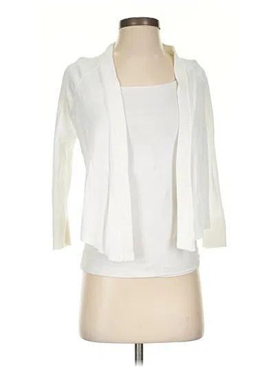 Pre-owned Eddie Bauer Cardigan Sweater In White