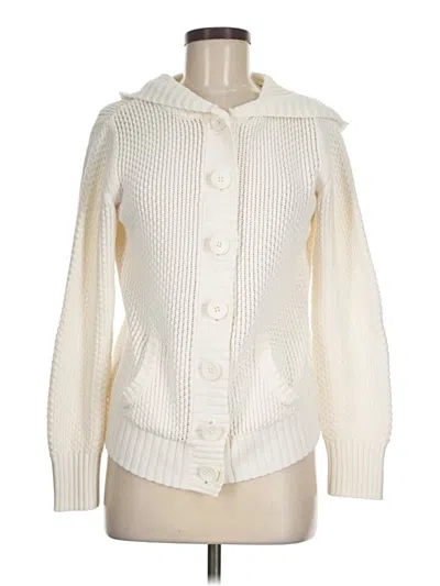 Pre-owned Eddie Bauer Cardigan Sweater In White